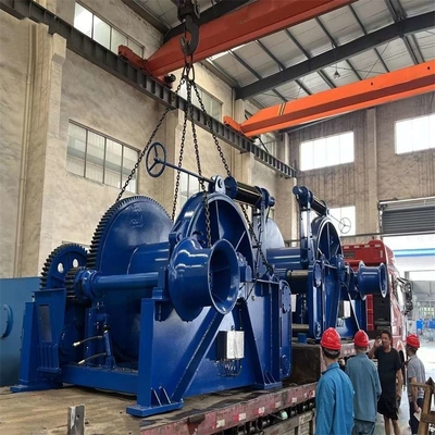 কার্গো মাছ ধরার জাহাজের জন্য 500kN নীল হাইড্রোলিক ড্রাম অ্যাঙ্কর উইঞ্চ