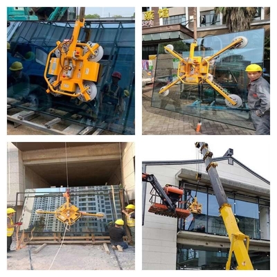 400kg বৈদ্যুতিক ঘূর্ণন গ্লাস প্যানেল লিফটার গ্লাস ভ্যাকুয়াম লিফটার 4pcs Suckers সঙ্গে