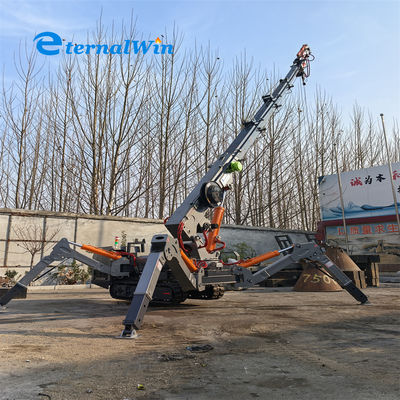 নির্মাণ প্রকল্পের জন্য রিমোট কন্ট্রোল স্পাইডার ক্রলার ক্রেন ৯.৬ মিটার জিব দৈর্ঘ্য ১৫ মিটার সর্বোচ্চ উত্তোলন উচ্চতা