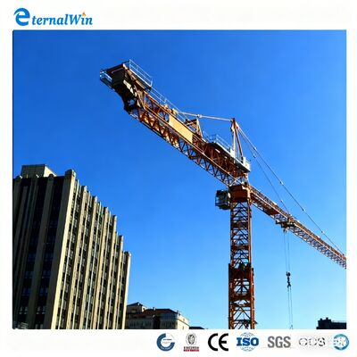 কম খরচে বহুতল ভবন নির্মাণের জন্য নিরাপত্তা বৈশিষ্ট্য সহ ফ্ল্যাট টপ টাওয়ার ক্রেন